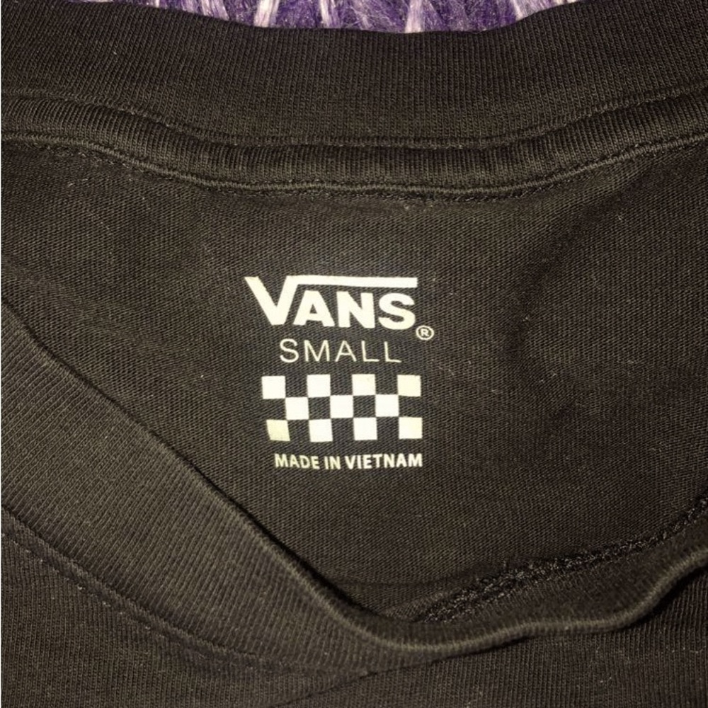 Cropped black vans long sleeve vintage shirt. Size small.